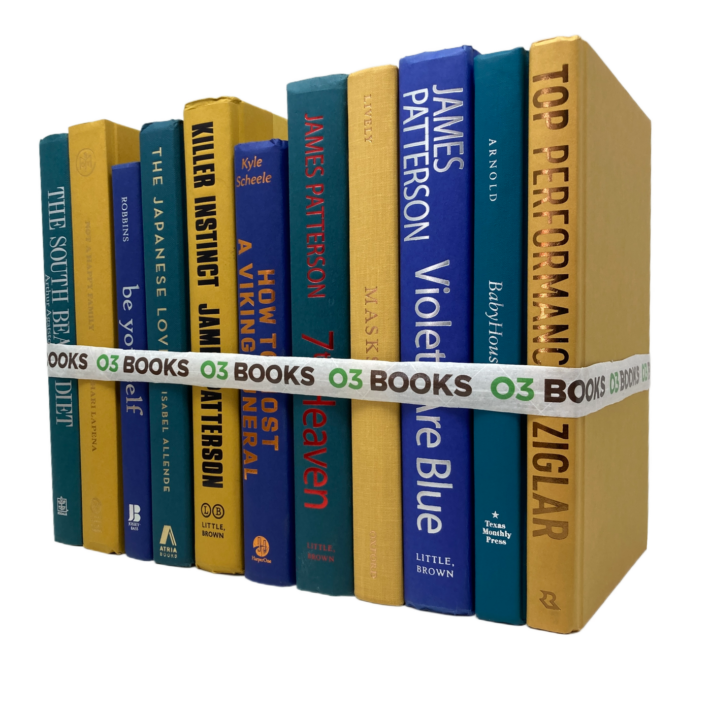 Teal Stone Decorative Books Teal, Yellow and Violet