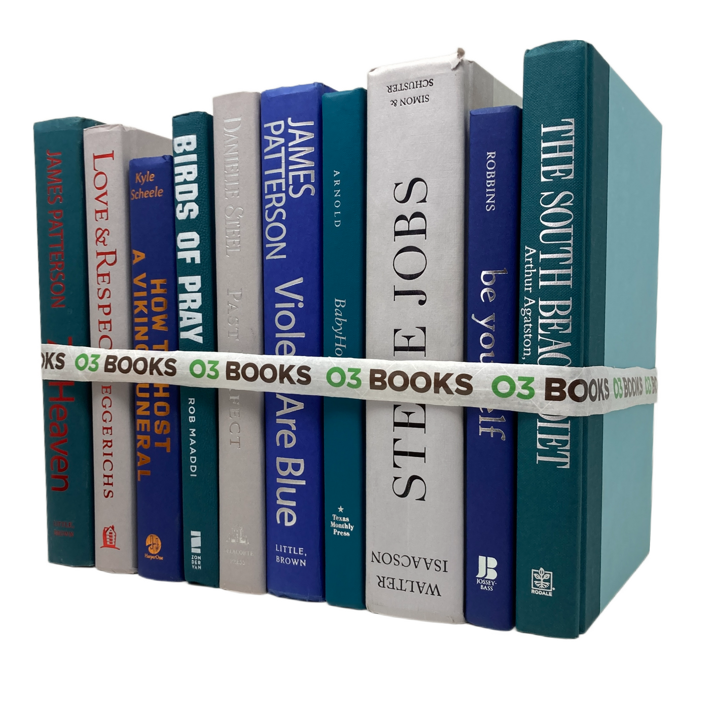 Teal Twilight Decorative Books Teal, Lightgray and Violet