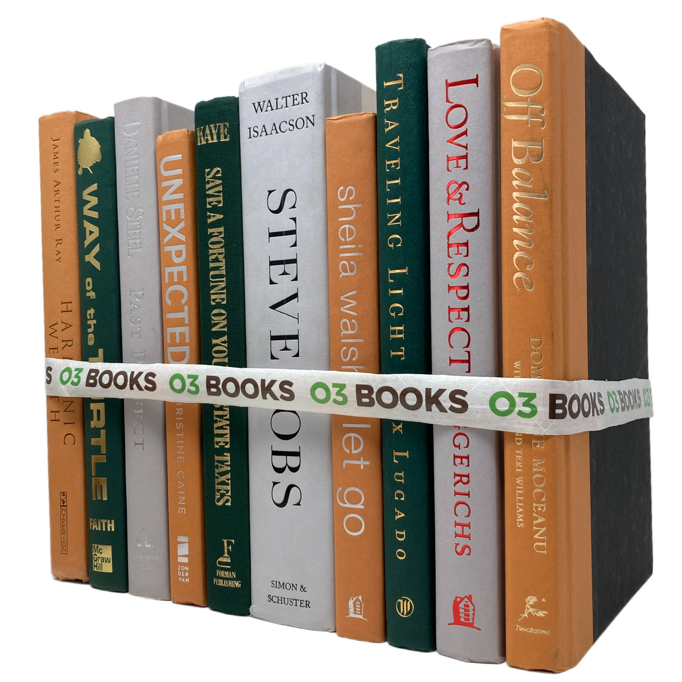 Forest Flame Decorative Books Orange, Green and Lightgray