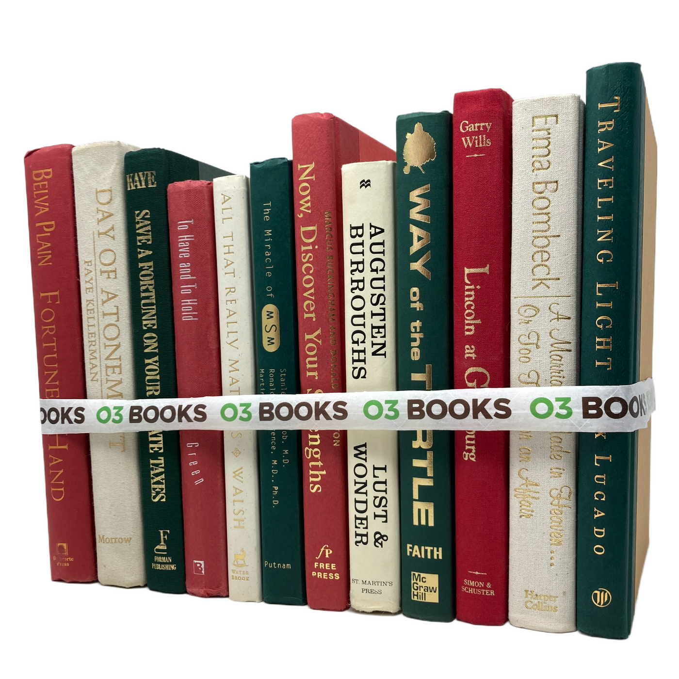 Snowy Sunset Decorative Books Red Crème and Green