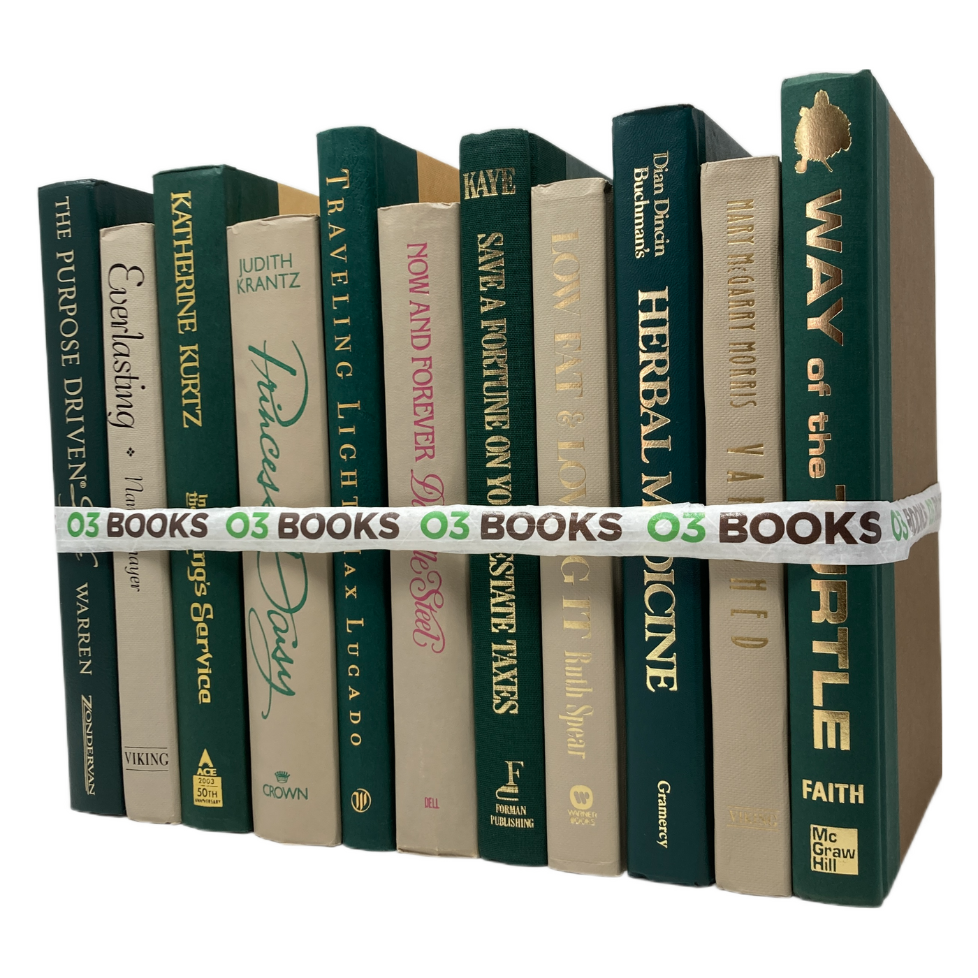 Nature's Palette Decorative Books Beige and Green