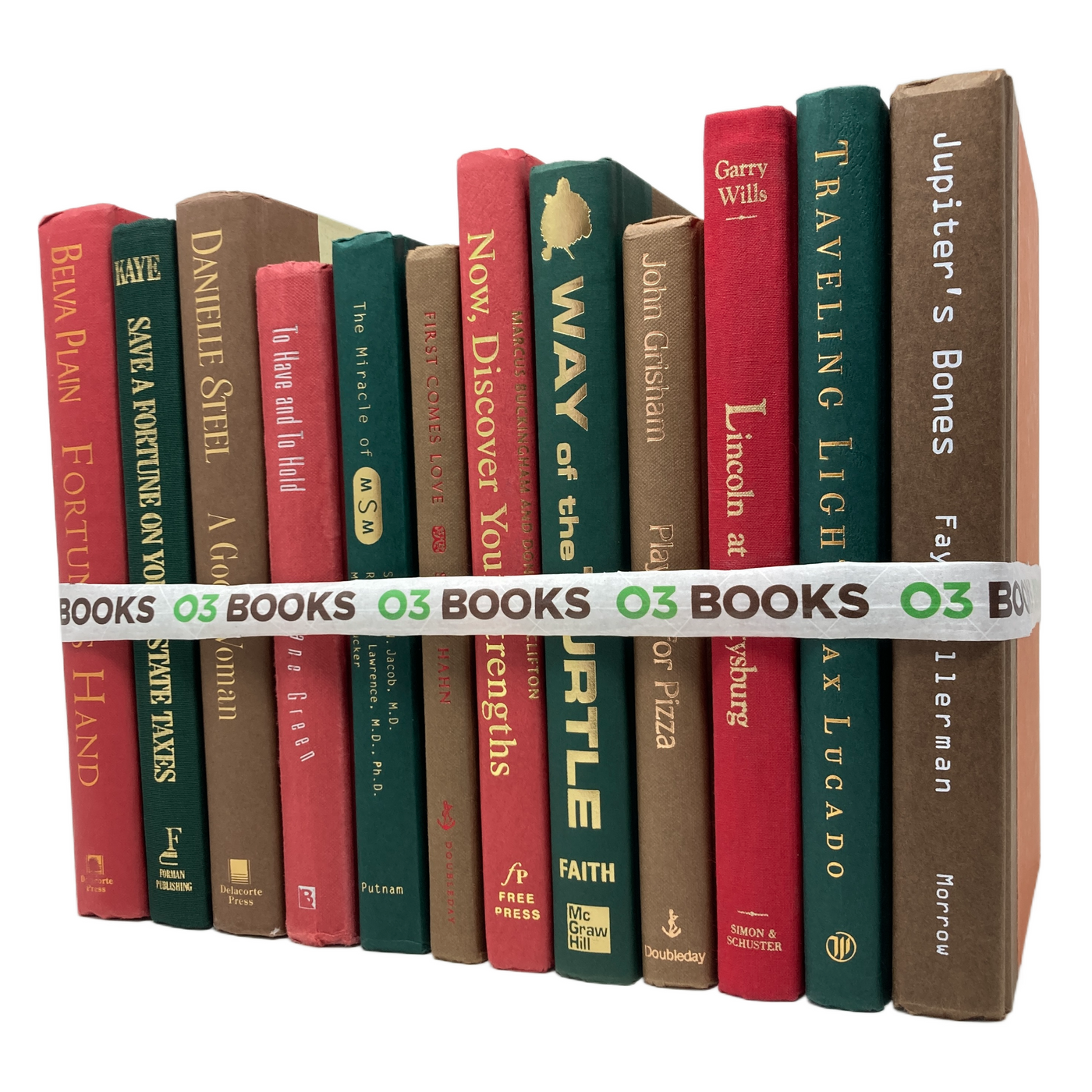 Silver Lining Decorative Books Red Green and Brown