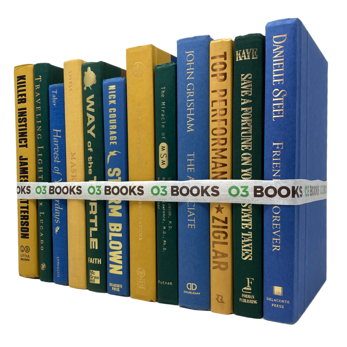 Mustard Grove Decorative Books Yellow, Green and Blue