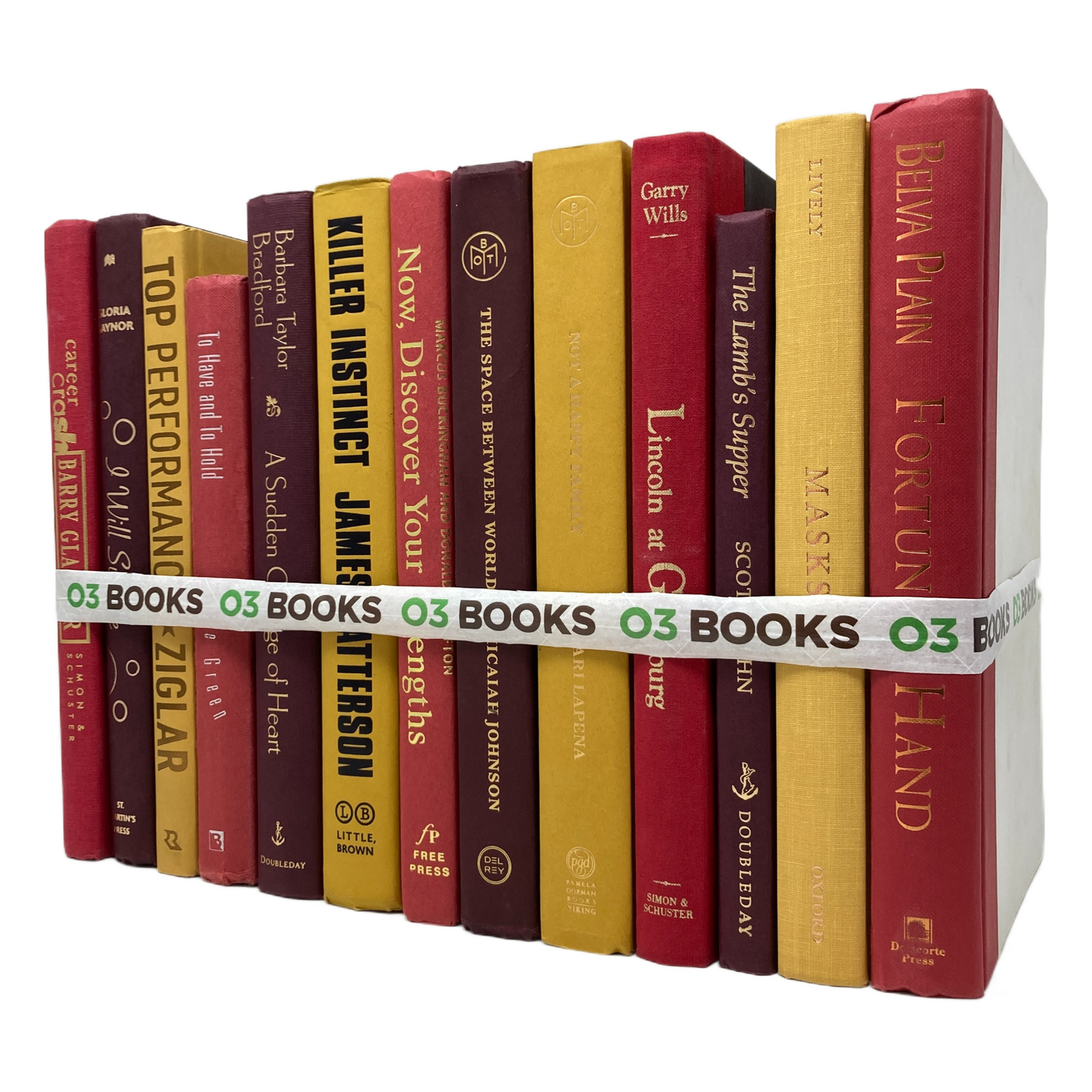 Golden Harvest Decorative Books Red Burgundy and Yellow