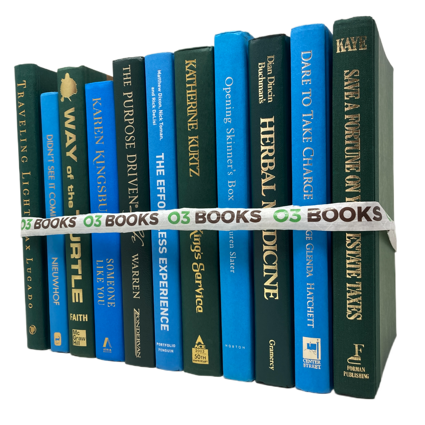 Timeless Charm Decorative Books Green and Blue