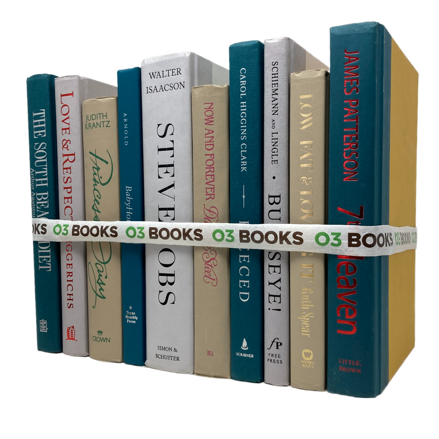 Teal Sands Decorative Books Teal, Lightgray and Beige
