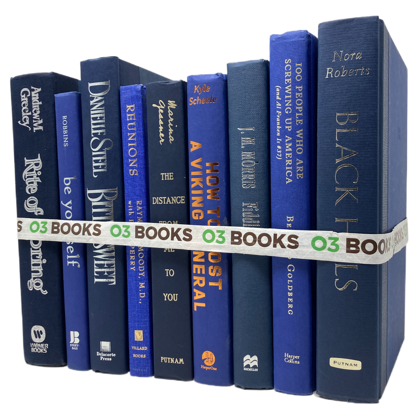 Twilight Reflections Decorative Books Navy Blue and Violet