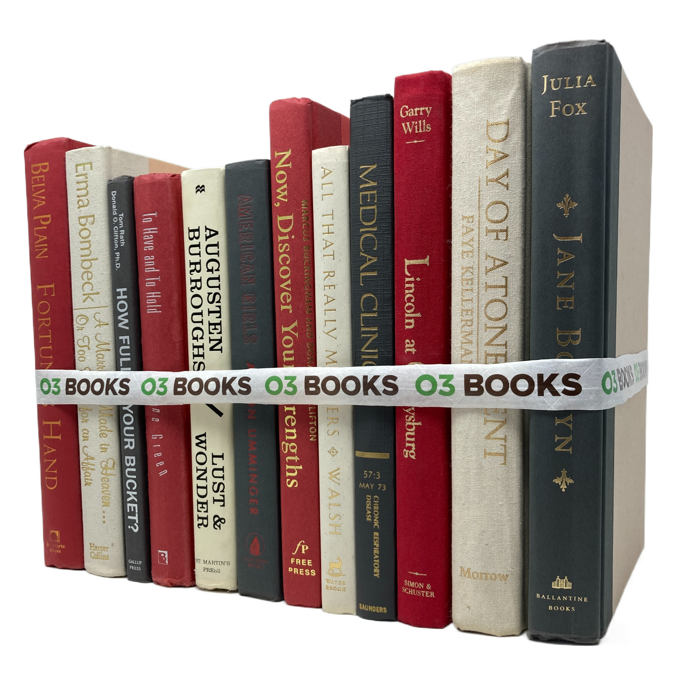 Redwood Vale Decorative Books Red Crème and Gray