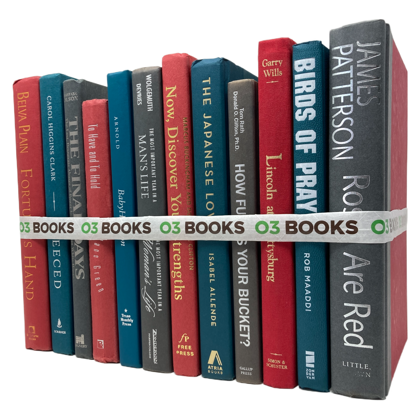 Ruby Haven Decorative Books Red Teal and Gray