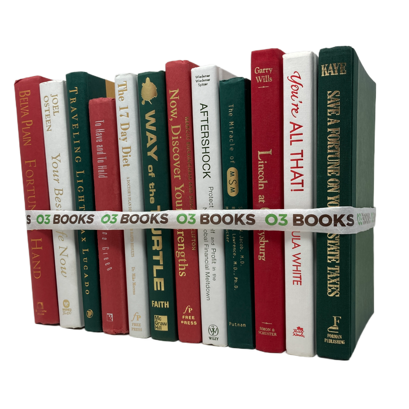Redwood Meadow Decorative Books Red White and Green