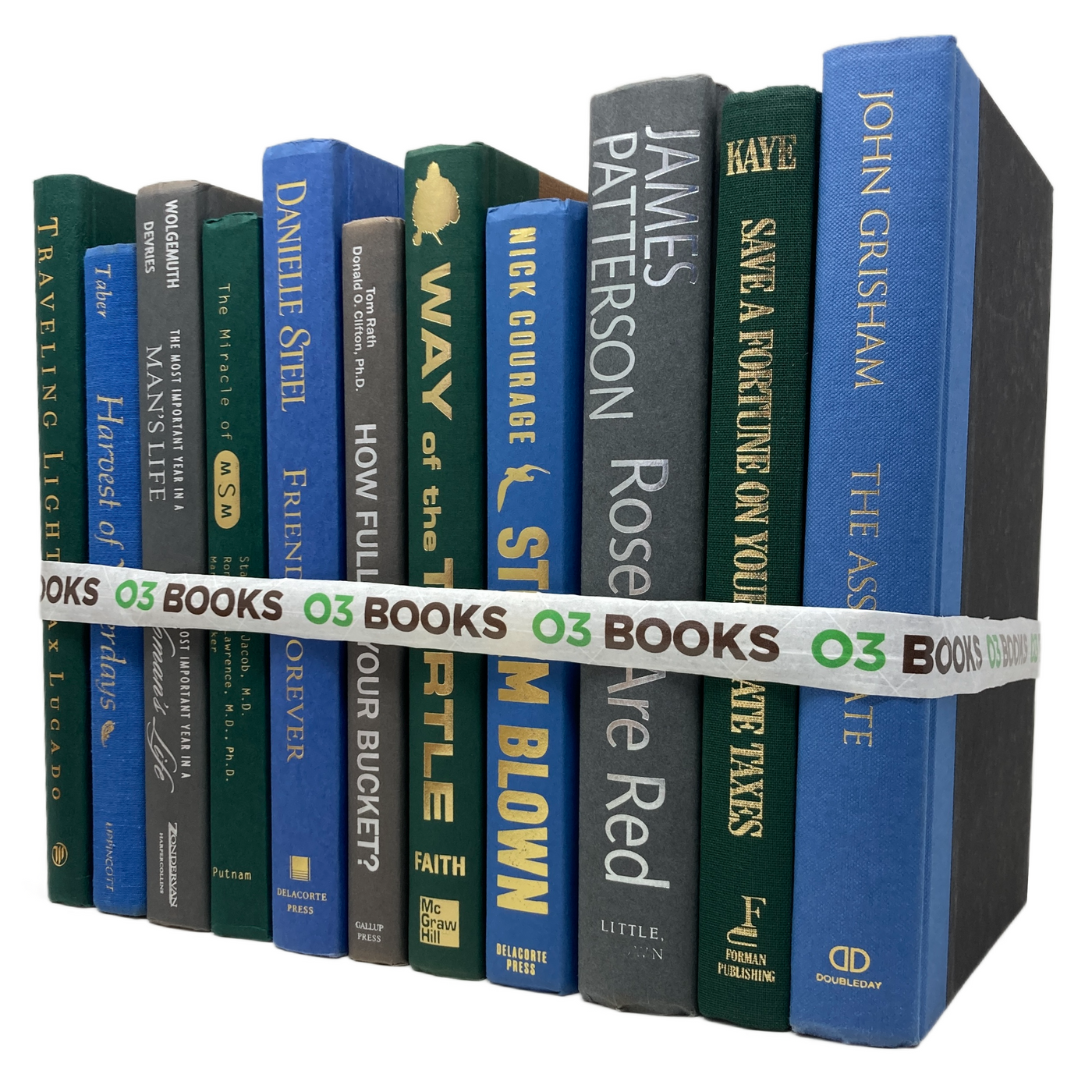 Forest Mist Decorative Books Green, Blue and Lightgray