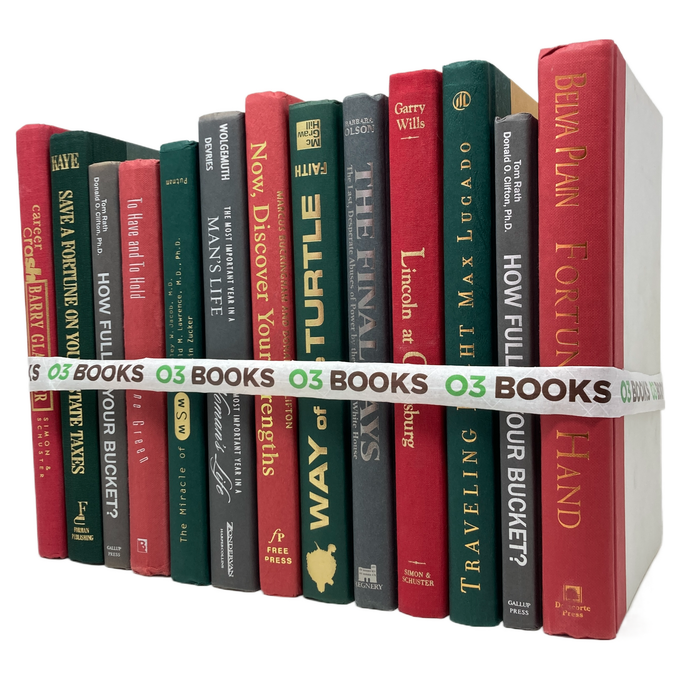 Cherry Blossom Decorative Books Red Green and Gray
