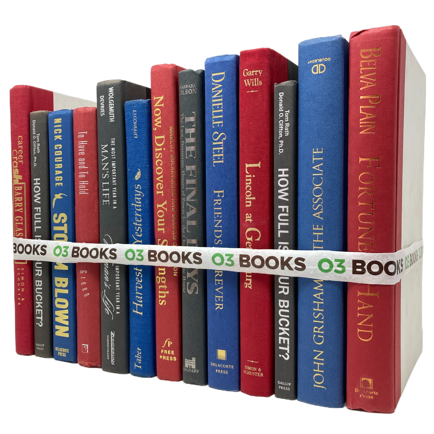 Rose and Stone Decorative Books Red Gray and Blue