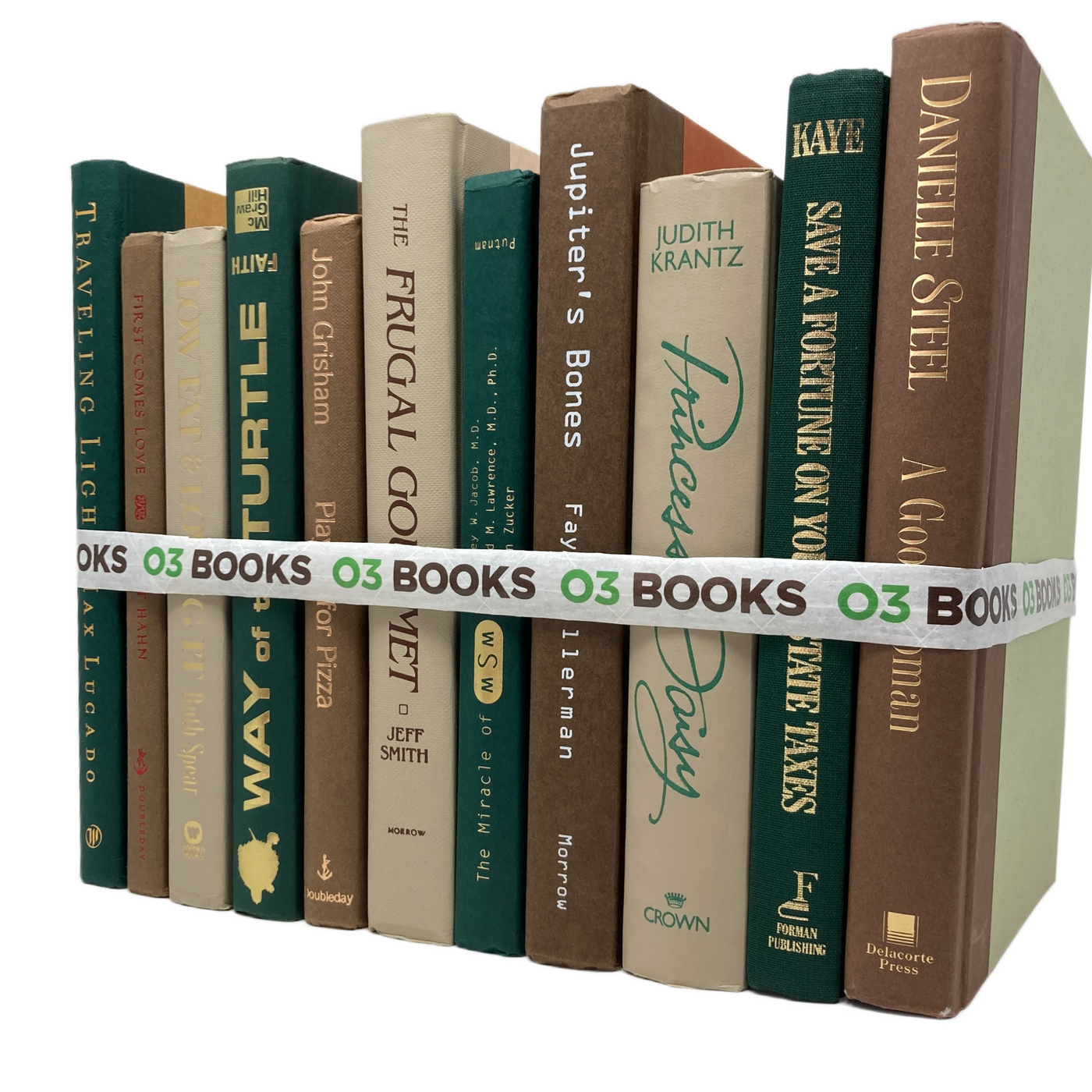 Earthy Greens Decorative Books Green, Lightbrown and Tan